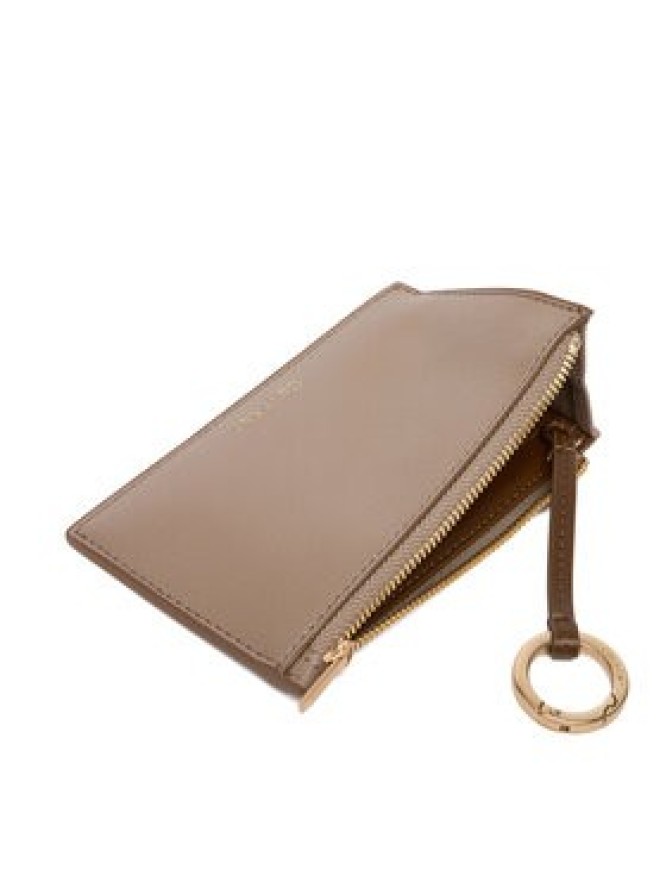 Calvin Klein Portfel Foil Logo Top Zip Cardcase LV04F1090G Beżowy