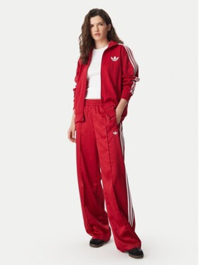 adidas Spodnie dresowe Satin Sst Loose Trackpant KS7338 Czerwony Relaxed Fit