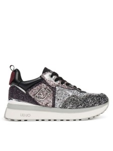 Liu Jo Sneakersy Maxi Wonder Glitter 01 BF5009 TX007 Srebrny