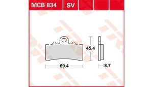 Klocki hamulcowe TRW MCB 834 sinterowane (zestaw)