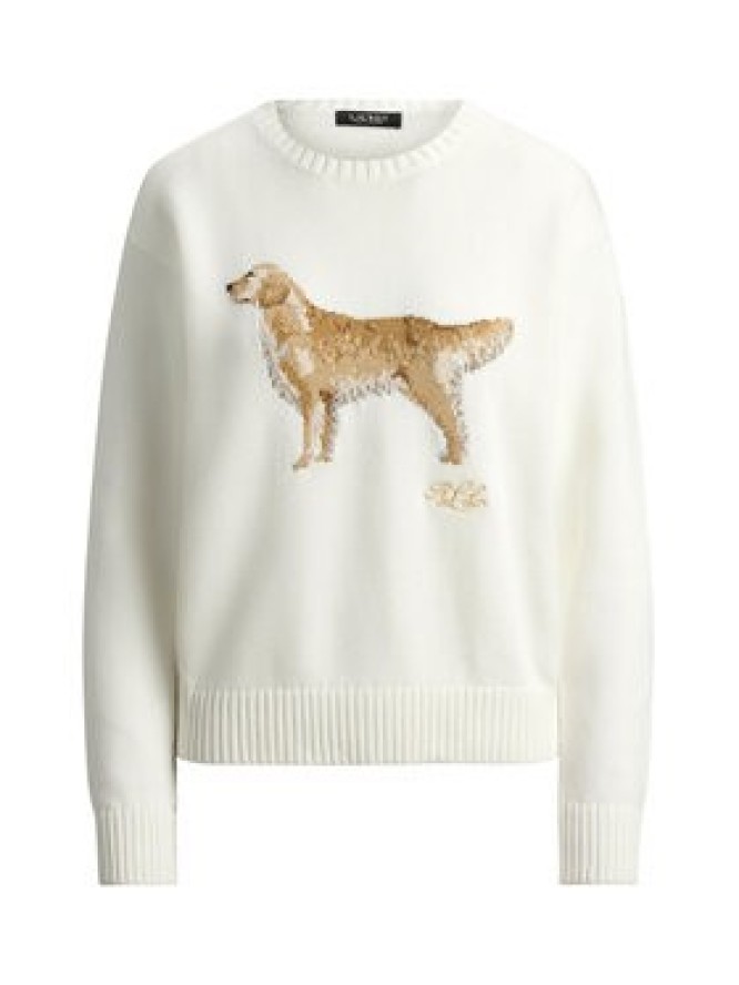 LAUREN RALPH LAUREN Sweter 200P10148001 Biały Relaxed Fit