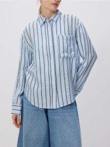 Koszula z naszywaną kieszenią - jasnoturkusowy