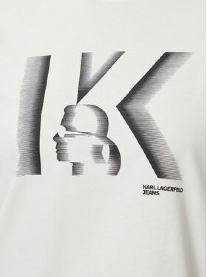 KARL LAGERFELD T-Shirt B4W17003 Kremowy Regular Fit