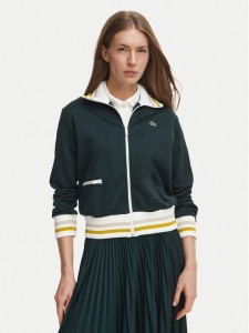 Lacoste Bluza SF5252 Zielony ciemny Regular Fit