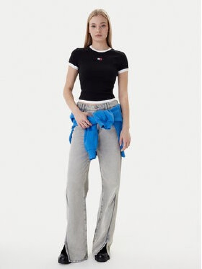 Tommy Jeans T-Shirt Badge DW0DW22575 Czarny Slim Fit