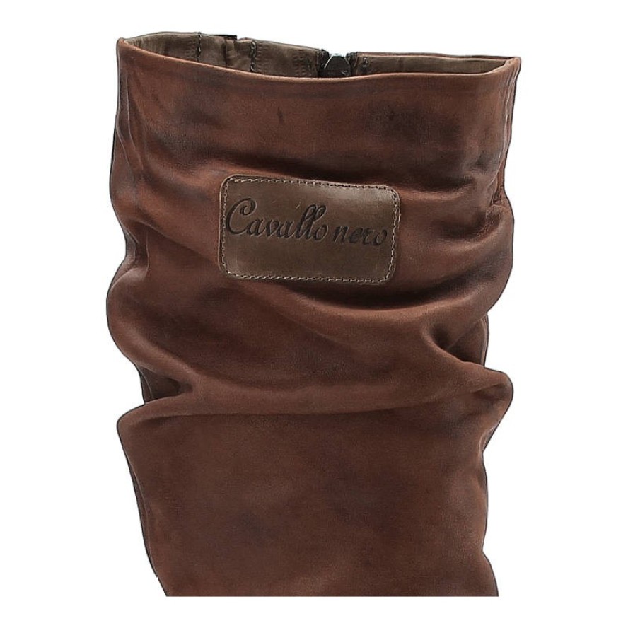 Kozaki damskie Karino, eleganckie na wysokim obcasie, ciemnobrązowe, 0670-015-M