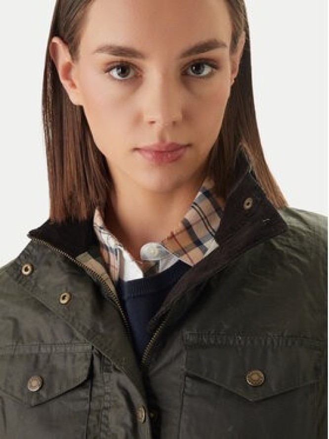 Barbour Kurtka przejściowa Summer Sapper Wax LWX1536OL51 Zielony Regular Fit