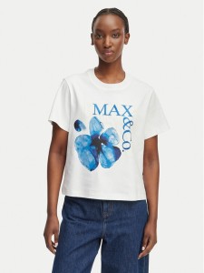 MAX&Co. T-Shirt 2616971034200 Biały Regular Fit