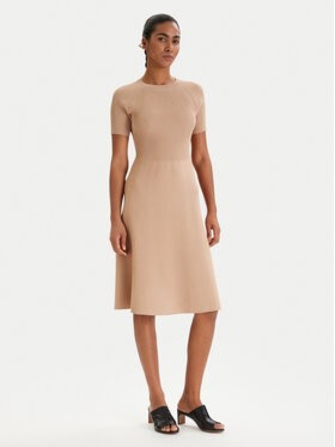 Armani Exchange Sukienka dzianinowa XW001885 AF10352 Beżowy Regular Fit