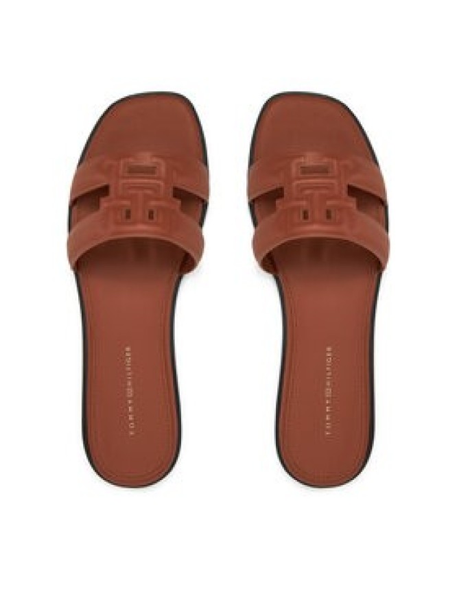 Tommy Hilfiger Klapki Th Logo Strap Mule FW0FW08671 Brązowy