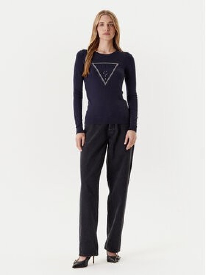 Guess Sweter W5YR23 Z2NQ2 Granatowy Regular Fit