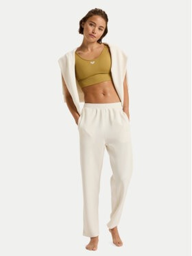 Roxy Spodnie dresowe Rise & Vibe Sweets ERJNP03660 Écru Regular Fit