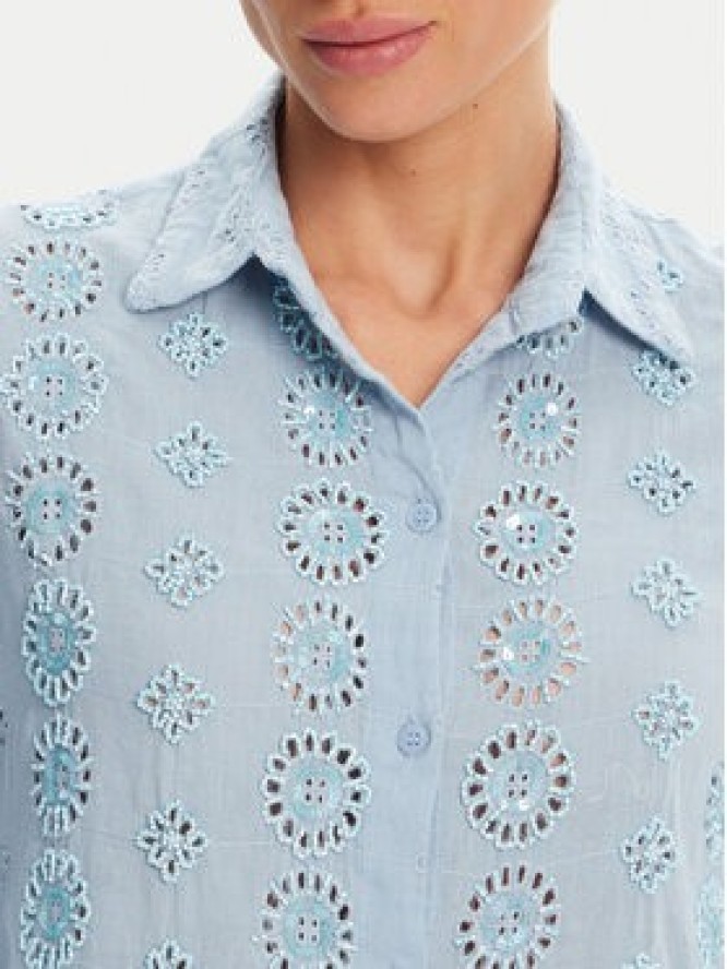 Iconique Sukienka koszulowa IC25-006 Niebieski Relaxed Fit