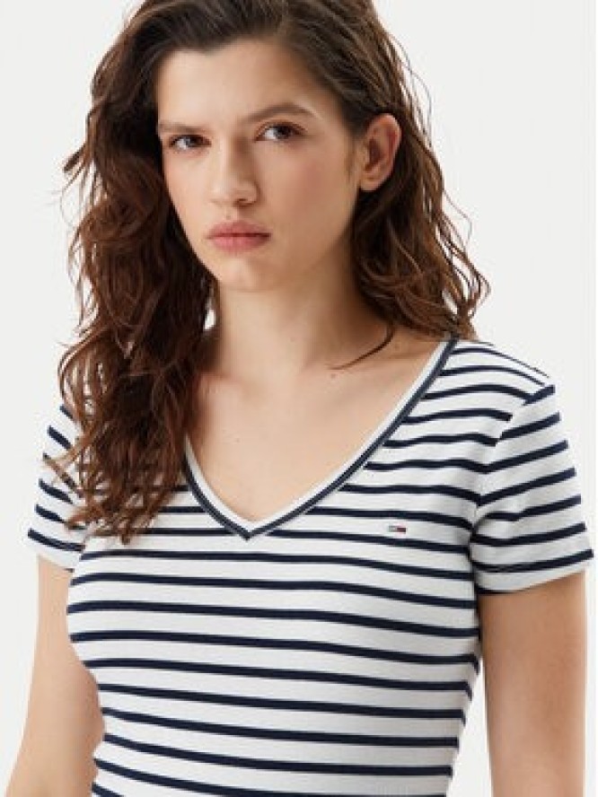 Tommy Jeans T-Shirt Essential DW0DW17385 Granatowy Slim Fit