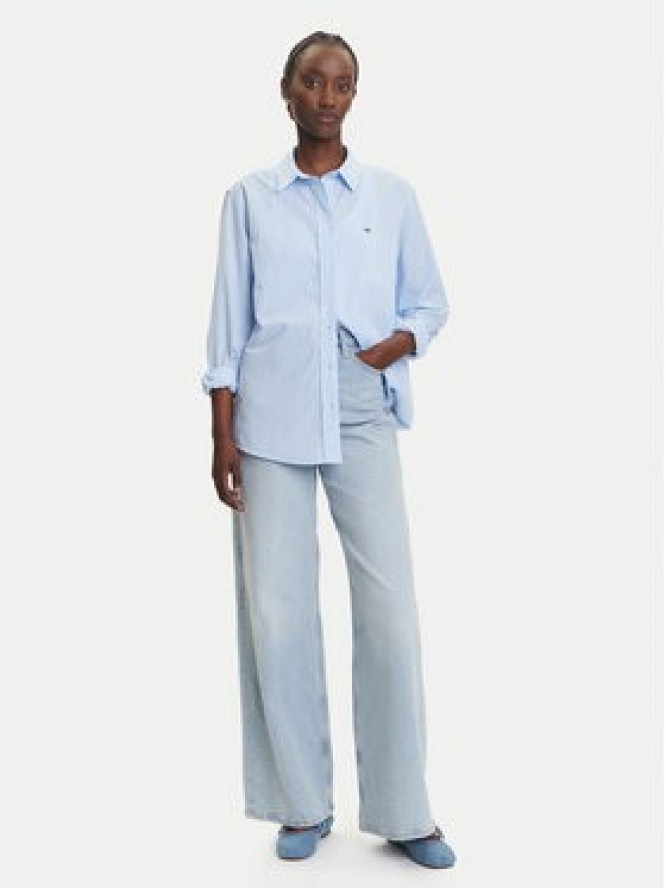 Tommy Jeans Koszula Micro Gingham DW0DW20987 Niebieski Relaxed Fit