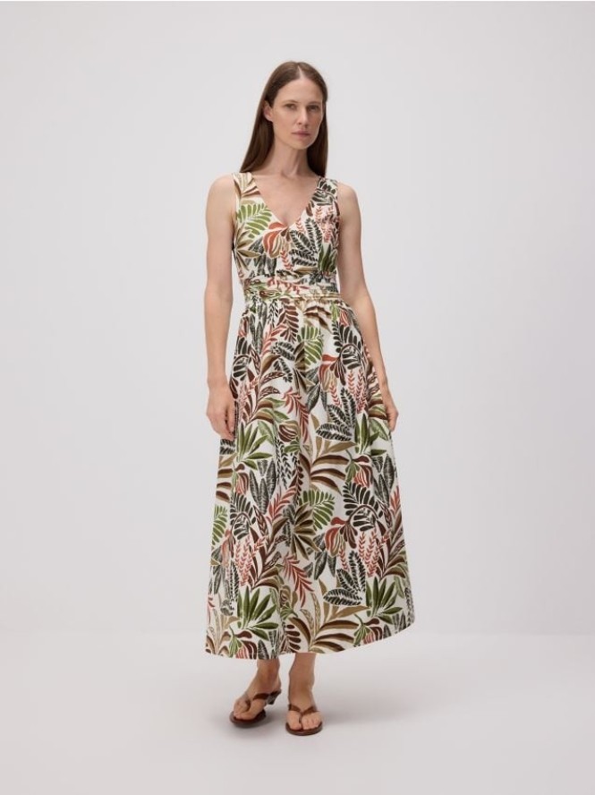 Sukienka maxi z wiązaniem na plecach - wielobarwny