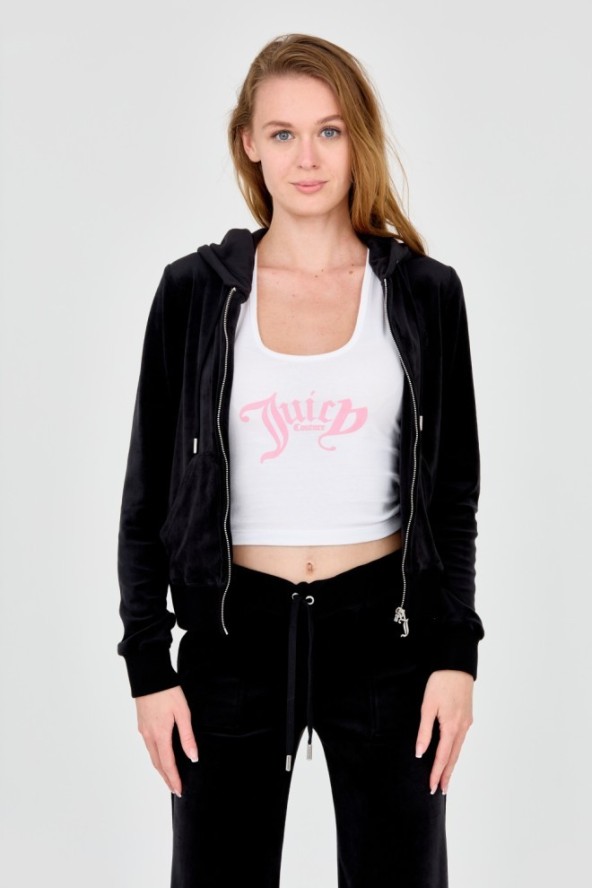 JUICY COUTURE Czarna damska bluza Robertson Hoodie, Rozmiar M