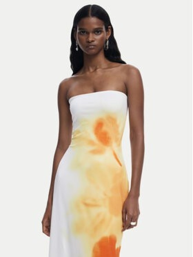 Desigual Sukienka letnia Amberes 25SWVK49 Écru Slim Fit