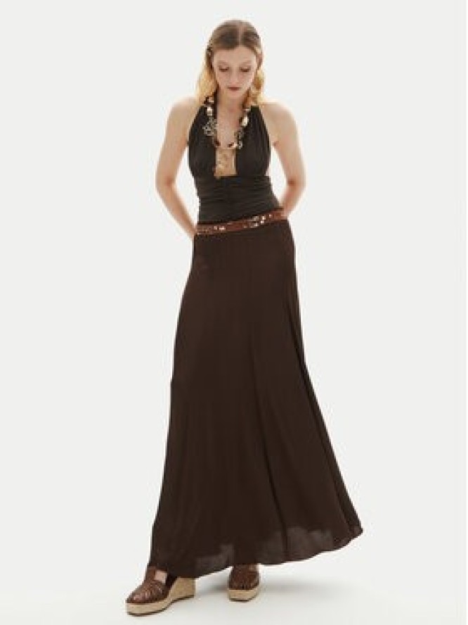 ViCOLO Spódnica maxi TS0191 Brązowy Regular Fit