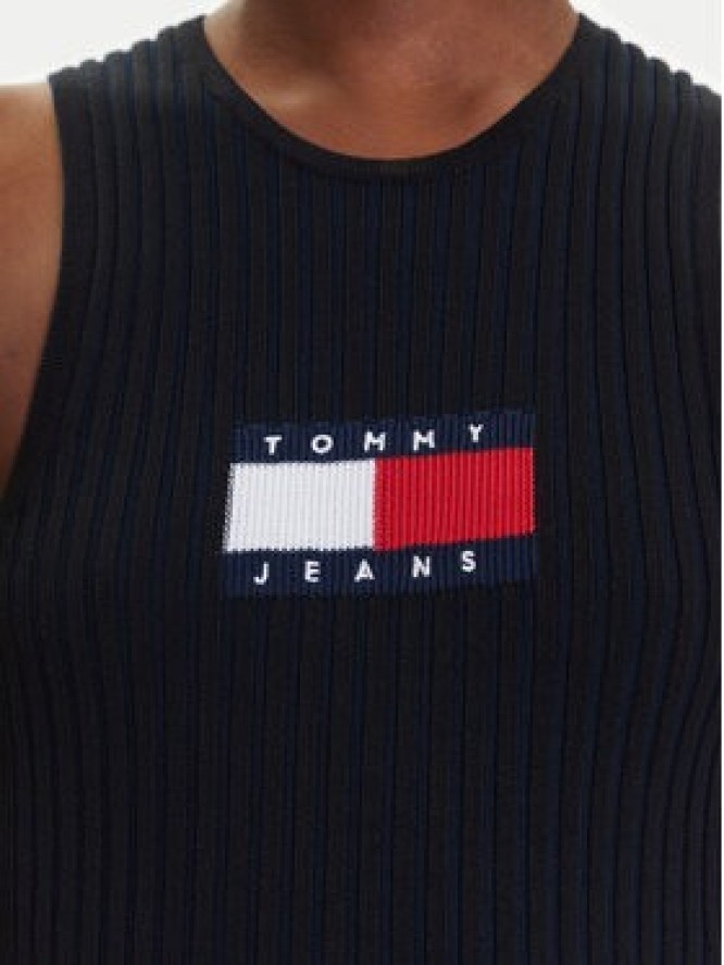 Tommy Jeans Sukienka dzianinowa DW0DW20877 Czarny Slim Fit