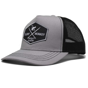 Czapka Trucker - 5 Paneli / Dorośli / Jeden rozmiar (Jasnoszary/Czarny)