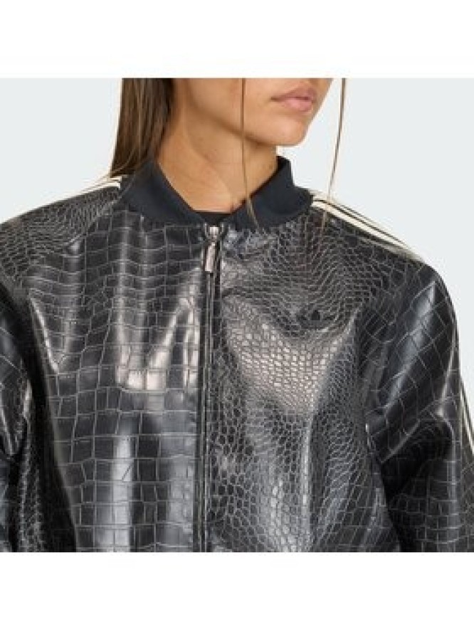 adidas Kurtka z imitacji skóry Pleather KE5035 Czarny Oversize