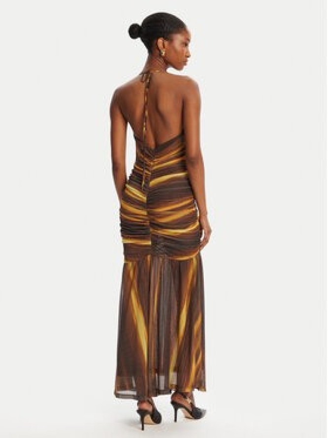 Bardot Sukienka koktajlowa Aries Mesh Maxi 59999DB Brązowy Slim Fit