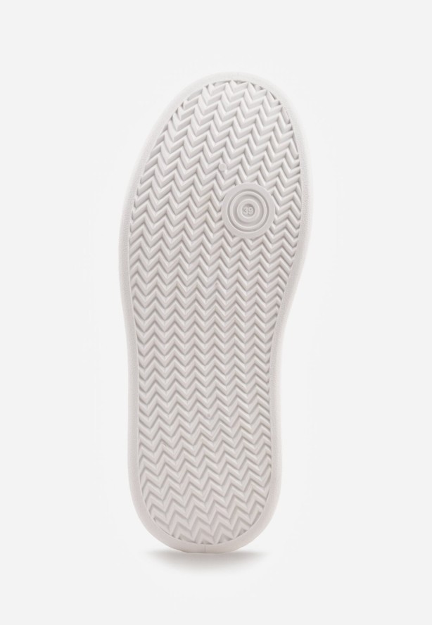 Białe Sneakersy Vices na Grubej Podeszwie z Metalicznymi Wstawkami Nelesea