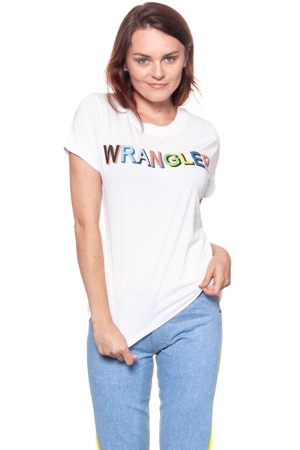 WRANGLER T SHIRT DAMSKI T-SHIRTS 80´S TEE WHITE W7010EV12 112130877