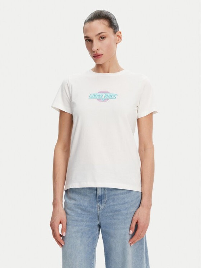Guess Jeans T-Shirt W5GI26 J1314 Biały Regular Fit