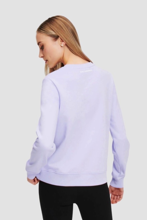 KARL LAGERFELD Lawendowa damska bluza Ikonik 2.0, Rozmiar L