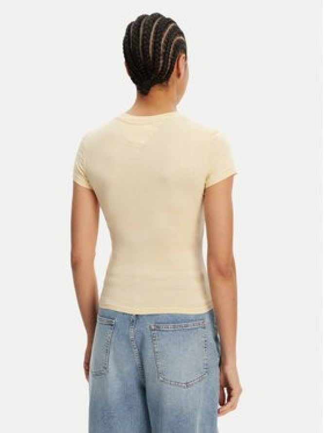 Tommy Jeans T-Shirt Tonal Linear DW0DW20315 Żółty Slim Fit