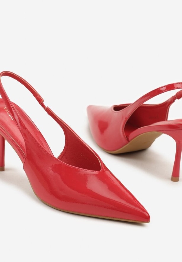 Czerwone Czółenka Sandały Vices na Szpilce z Noskiem w Szpic Tillasia