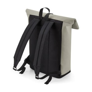 Sac à dos avec rabat roll-top en polyuréthane mat - Clay - One Size