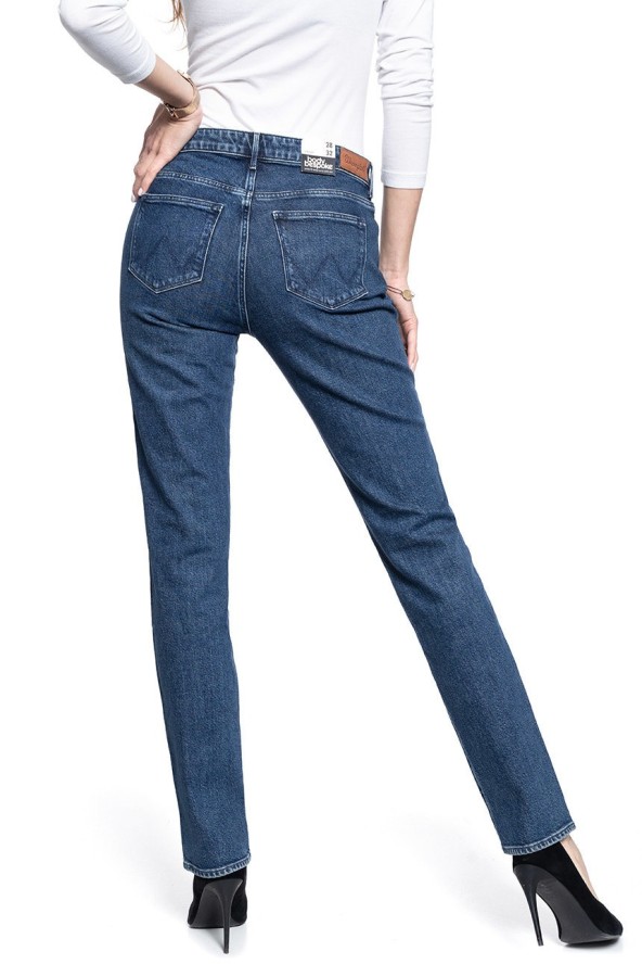 SPODNIE DAMSKIE WRANGLER STRAIGHT NIGHTFALL W28TWB96U 112128533
