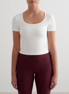 Damski top szybkoschnący, second skin, prążkowany Ribbed Performance biały