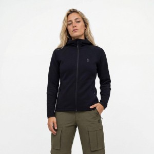 Poederbaas Damska Bluza Outdoor z Wełną Merynosów - Czarna