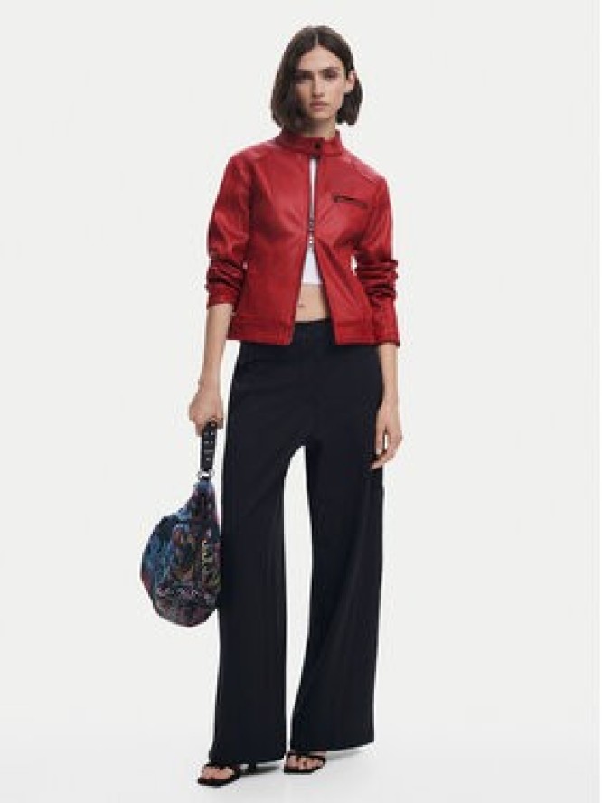 Desigual Kurtka skórzana 25SWEW46 Czerwony Regular Fit
