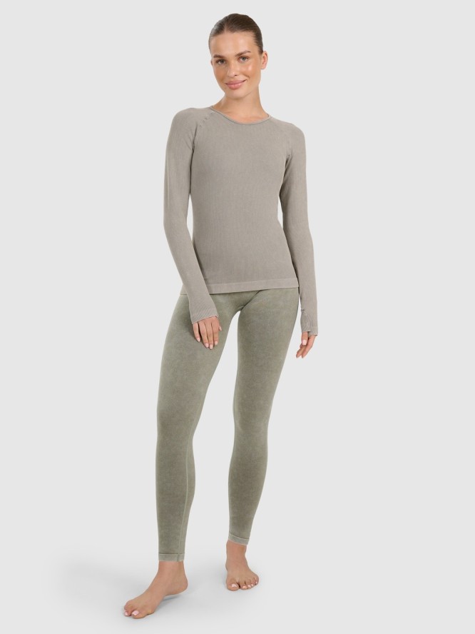 4F Longsleeve slim do jogi i pilatesu szybkoschnący damski - zielony M/L