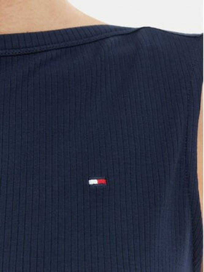 Tommy Hilfiger Top WW0WW47807 Granatowy Slim Fit