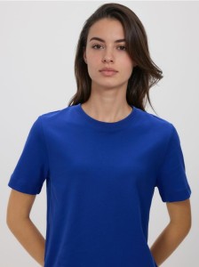 T-shirt z bawełny merceryzowanej - niebieski