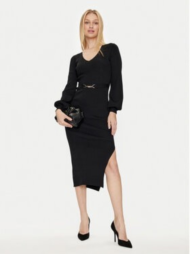 Morgan Sukienka dzianinowa 232-RMROSA Czarny Slim Fit