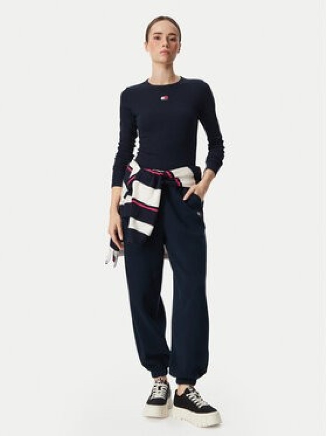 Tommy Jeans Spodnie dresowe Badge DW0DW23536 Granatowy Regular Fit