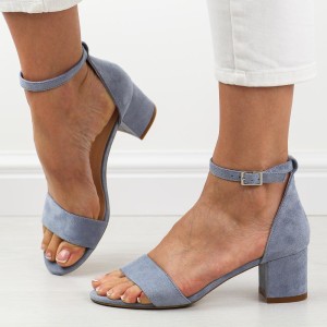 Niebieskie sandały damskie Sergio Leone Sk839