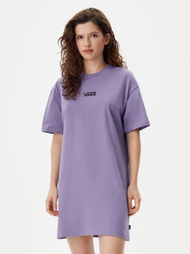 Vans Sukienka codzienna Center Vee VN0A4RU2 Fioletowy Oversize