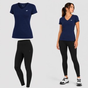 ZESTAW DAMSKI 4F T-SHIRT + LEGGINSY KOMPLET SPORTOWY NA CO DZIEŃ M SS26