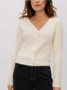 Kardigan z alpaką - złamana biel