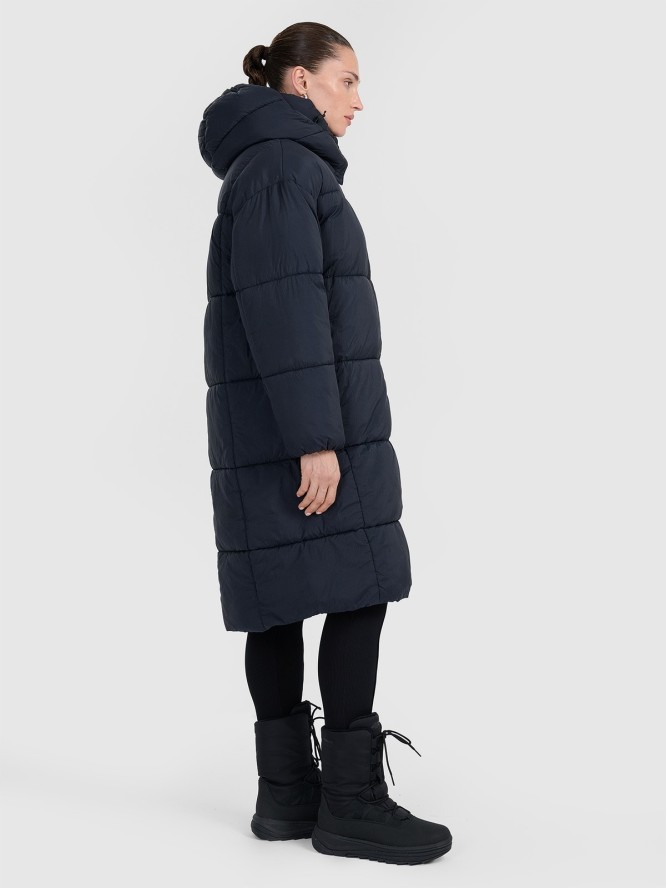 4F Płaszcz puchowy z wypełnieniem syntetycznym damski - czarny XL