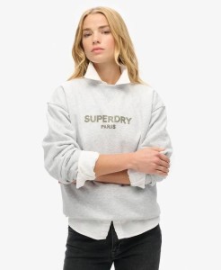 superdry Sport Luxe Loose Crew bluza damska - Cadet Grey Marl