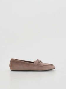 Loafersy z owczej skóry - różowy